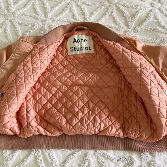 Acne Studios Clea Bomber Jacket Women's Pale Pink Women's Size 34/ XS -Small - Picture 7 of 15